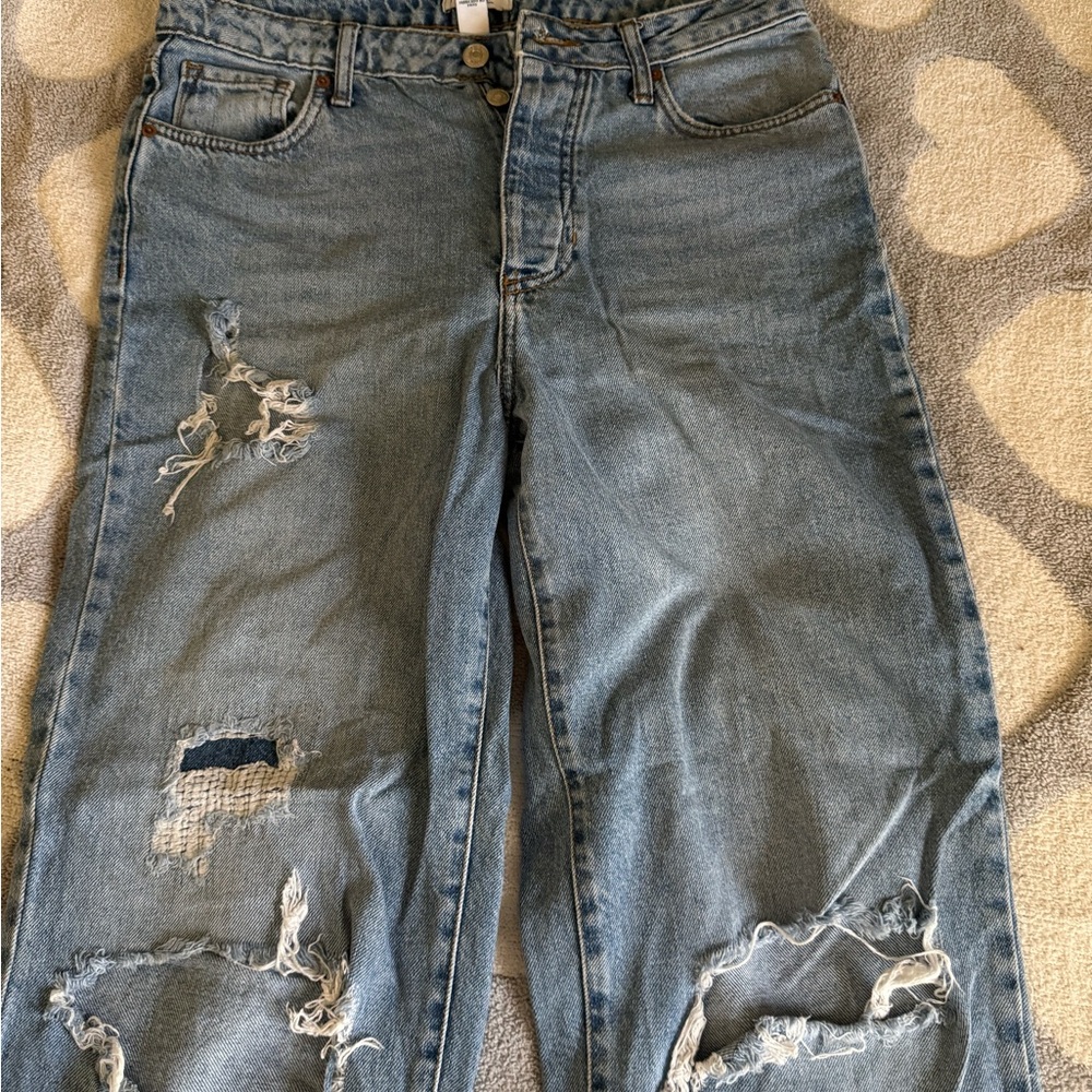Forever 21 Distressed Blue Jeans